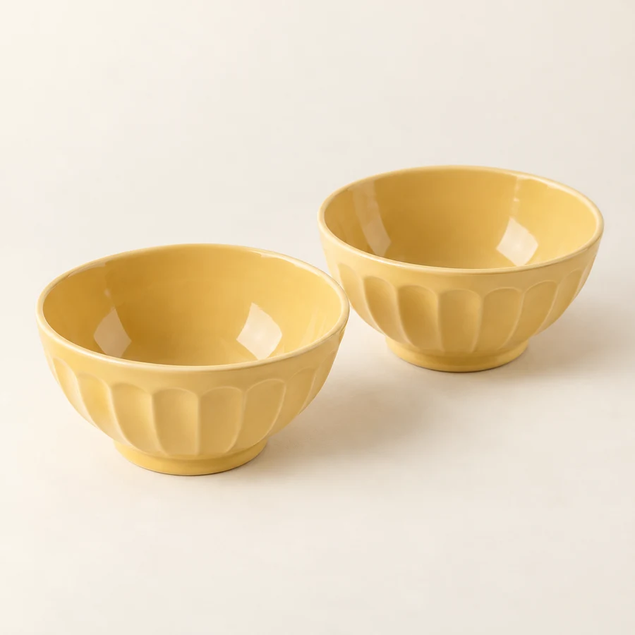 Orchard Cereal Bowl Pair — Butter Yellow