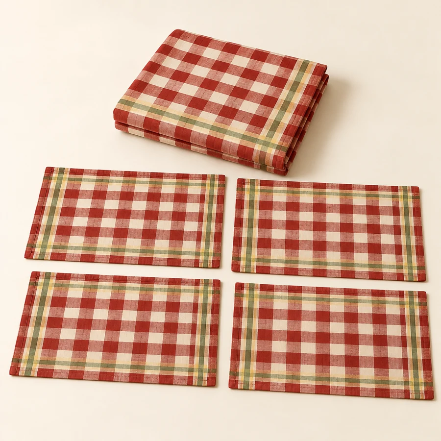 Gingham Table Linen Bundle — Red Gingham
